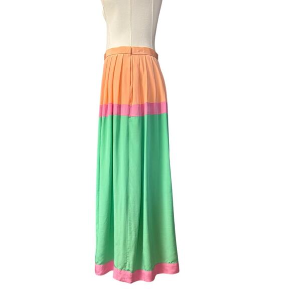 Oscar de la Renta Miss O 1970 Vintage 100% Silk Skirt Size 8 Block Color - Picture 3 of 8